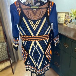 Multicolor Print Body con dress